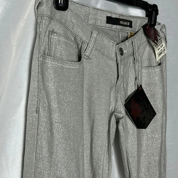 RARE VTG NWT SILVER SALVAGE LOW RISE ,SKINNY SHINY women s jeans size 4,6 & 10 - Picture 3 of 15